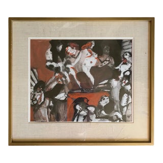 Stanislaw Frenkiel (1918-2001) Original Painting “Cabaret” 1973 Brussells For Sale