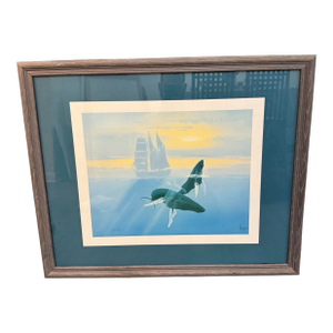 1990s Kenneth Aunchman Framed & Signed Print Numbered 222/500