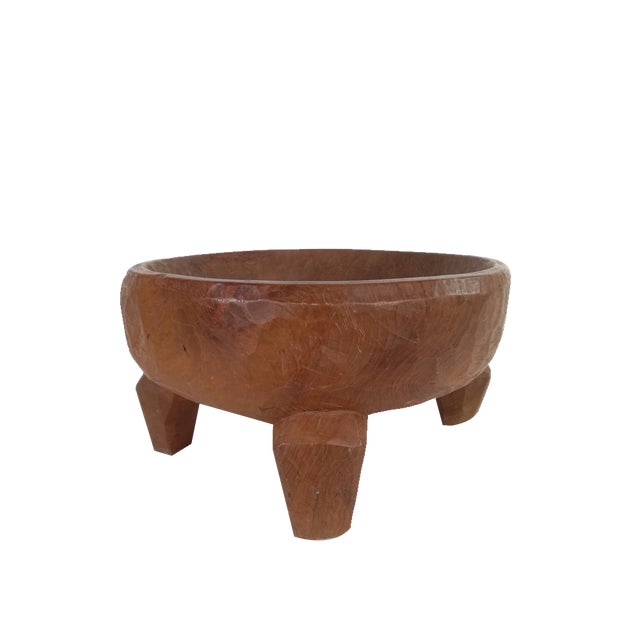 Large Tribal African Coffe Table in Carved Wood with Legs For Sale