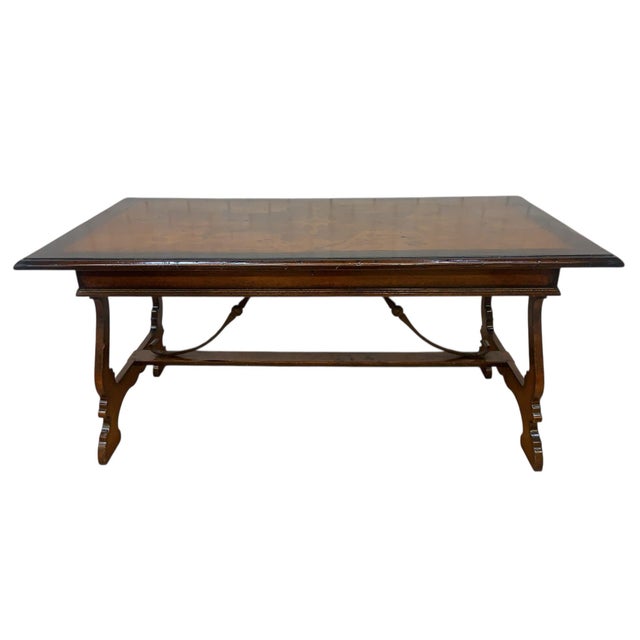 Neoclassical Late 20th Century Marchetti – Hand Made in Italy Inlaid Walnut Extending Dining Table For Sale - Image 3 of 12