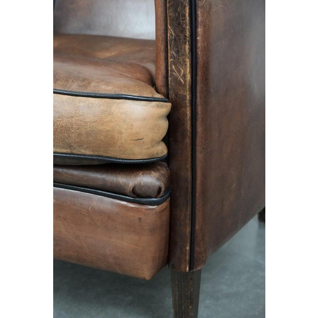 Vintage Club Chair in Sheepskin Leather For Sale - Image 10 of 13