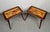 Distinctive pair of German hand carved mid-century side tables. The clean modern frames balance elegance with artistry,...