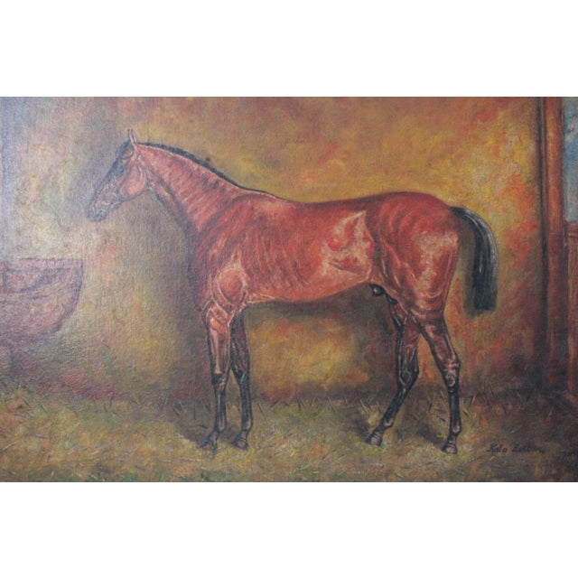 Kalo Zoltan, Chestnut Horse, 1950s, Oil on Canvas, Framed For Sale - Image 11 of 13