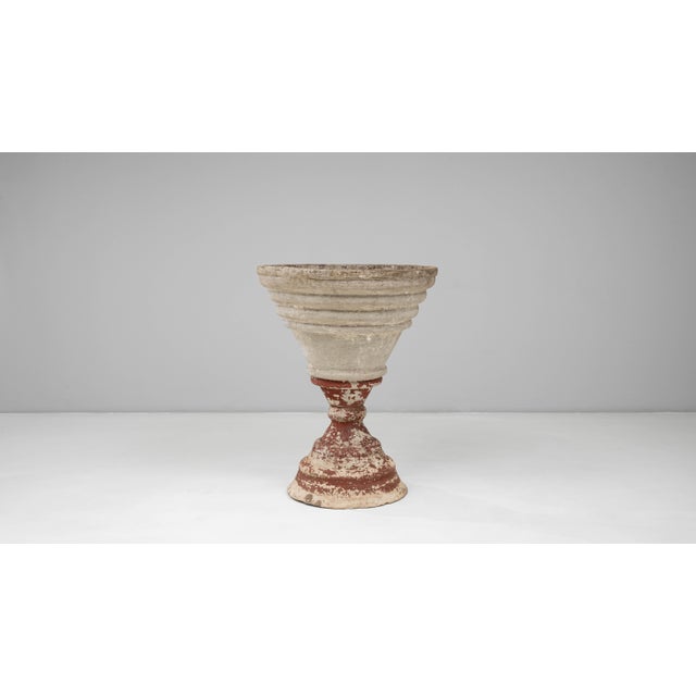 Mid 20th Century French Funnel-Shaped Concrete Planter For Sale - Image 16 of 18