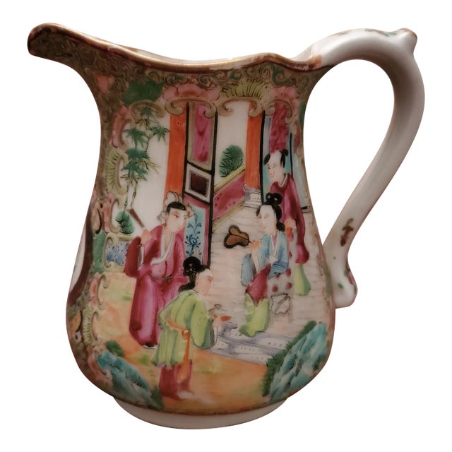 Antique Chinese Porcelain Rose Mandarin Medallion Vessel For Sale