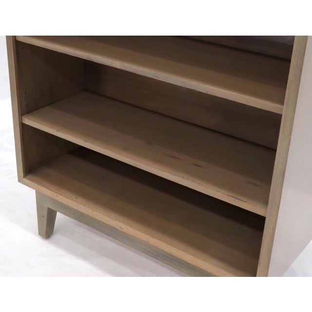 Mid-Century Modern White Wash Finish Solid Mahogany Bookcases Cabinets - a Pair For Sale - Image 3 of 13