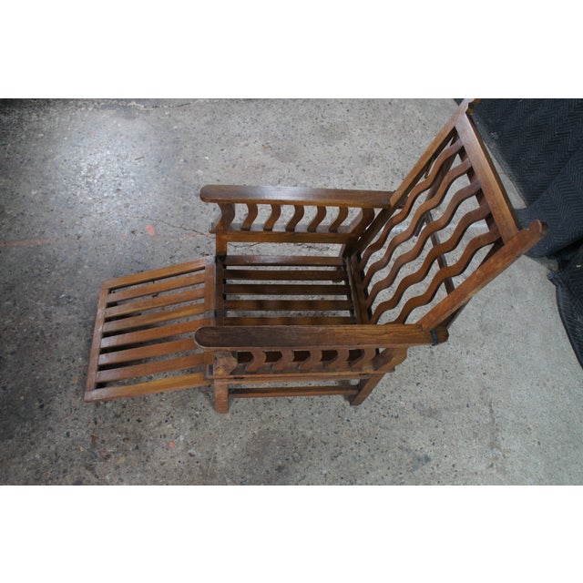 Rare Antique Arts & Crafts Oak "Hollins" Convertible Couch Chair Chaise Lounge For Sale - Image 6 of 13