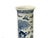 This small, cylindrical sleeve vase is rendered in a classic blue and white underglaze palette, featuring a spirited...