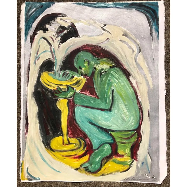 Monoprint by Atlanta artist Adrienne Anderson (1949-2020). Anderson earned her MFA from University of Georgia and taught...