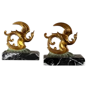 Vintage French Art Deco Bookends, 1930s, Set of 2