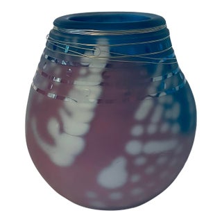 Vintage 1990s Brian R. Higer Studio Art Glass Spherical Cosmos Vase For Sale