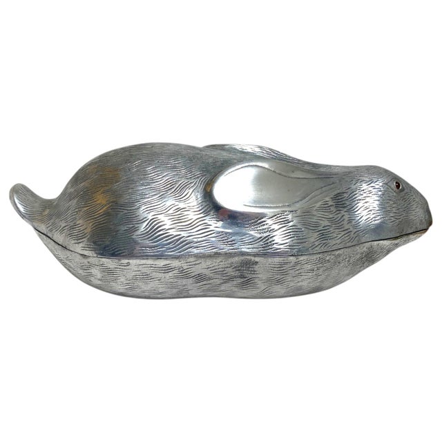 1980s Arthur Court "Rabbit" Wine Cooler Vintage Metal Decor 1980 For Sale - Image 5 of 15