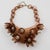 Brown Italian Design Copper Acrylic Bib Necklace Flowers and Pearls For Sale - Image 8 of 13