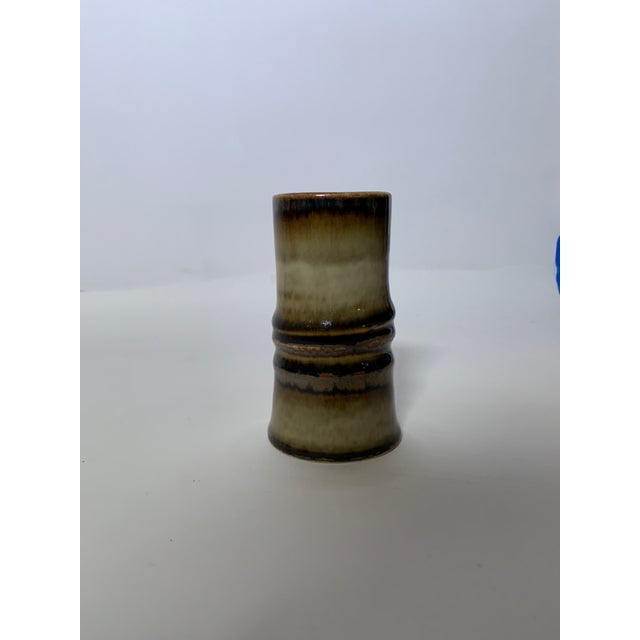Mid-Century Modern Scandinavian Ceramic & Bamboo Vase by Olle Alberius for Rörstrand, 1960s For Sale - Image 3 of 12