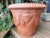 Mid-century Italian terracotta planter by Bitossi F.&F., distinguished by richly molded classical relief and substantial...