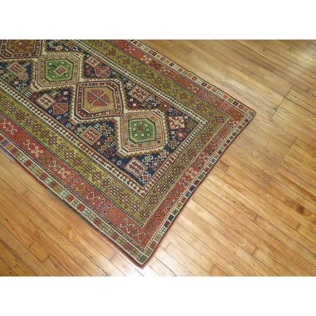 Early 20th Century Antique Zabihi Collection Caucasian Accent Size Shirvan Rug - 4'7" x 9' For Sale In New York - Image 6 of 7