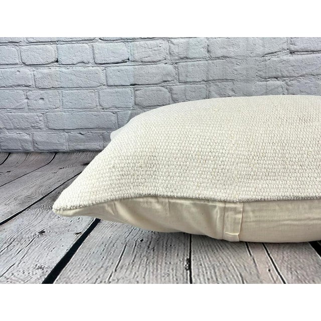 16 x 24 Hemp Pillow Turkish Cushion Natural White Pillow Cushion Cover For Sale - Image 4 of 4