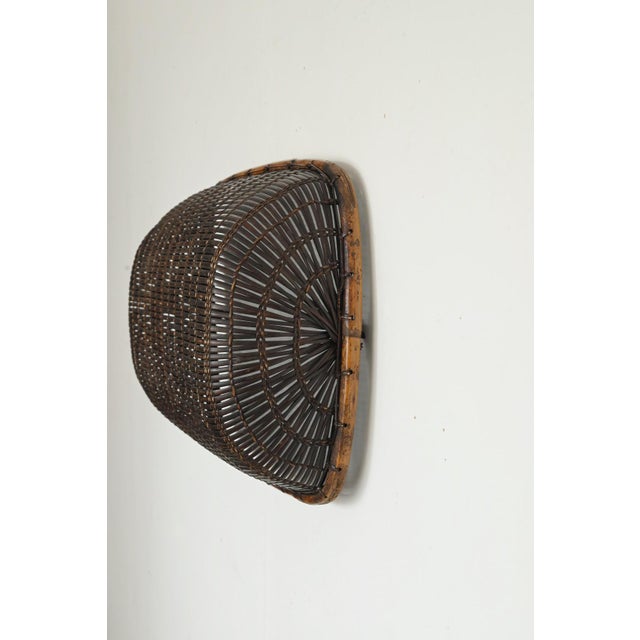 Mid 20th Century Old Southeast Asian Basket / Bamboo and Bark Weave / Wall-Hanging Object For Sale - Image 10 of 16