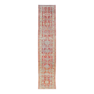Antique 1910s Persian Heriz Runner With Rich Colors and Intricate Design 2'9" X 14'10"