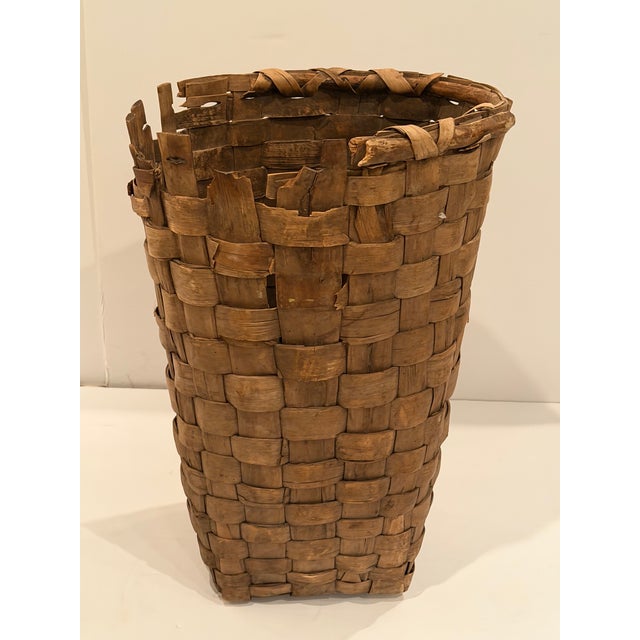 1900 - 1909 Monumental Woven Antique Basket For Sale - Image 5 of 15