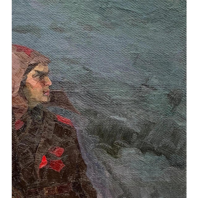 Realism Red Army Budyonnovtsy Great Oil Painting Original Artist Osenniy m.s. 130-115 1970 For Sale - Image 3 of 6
