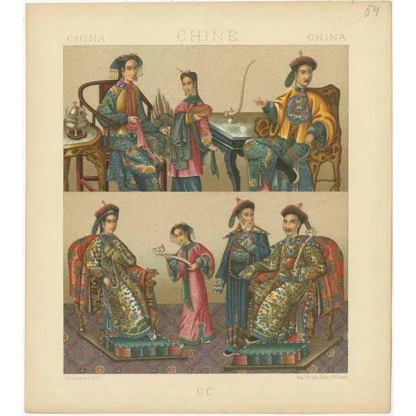Racinet, Chinese Costumes, 1880, Paper For Sale - Image 4 of 5