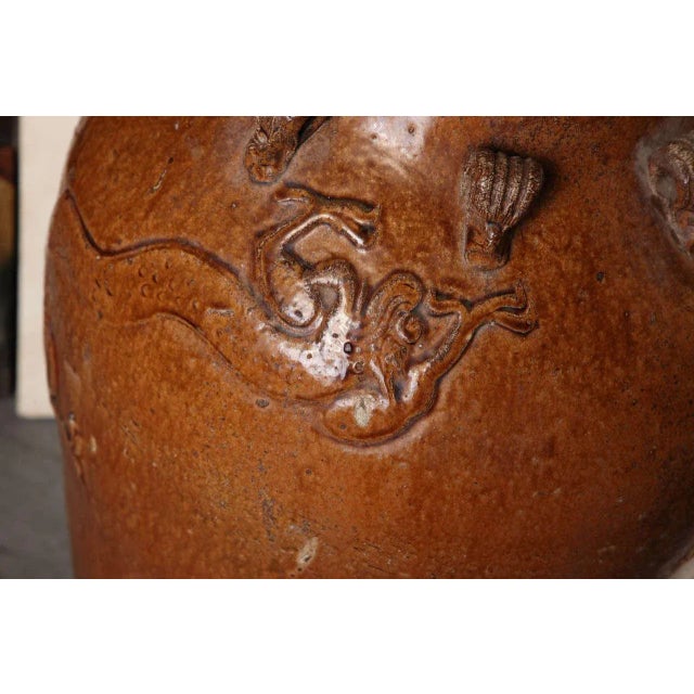 Ceramic Tall Antique Ming Dynasty Martaban Jar From China, 15th-16th Century For Sale - Image 7 of 10