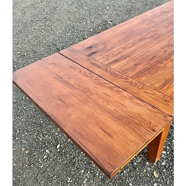 Broyhill Broyhill Attic Heirloom Rustic Oak Farmhouse Dining Table For Sale - Image 4 of 7