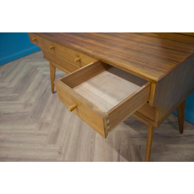 Wood Dressing Table in Walnut by Alfred Cox for Heals, 1950s For Sale - Image 7 of 11