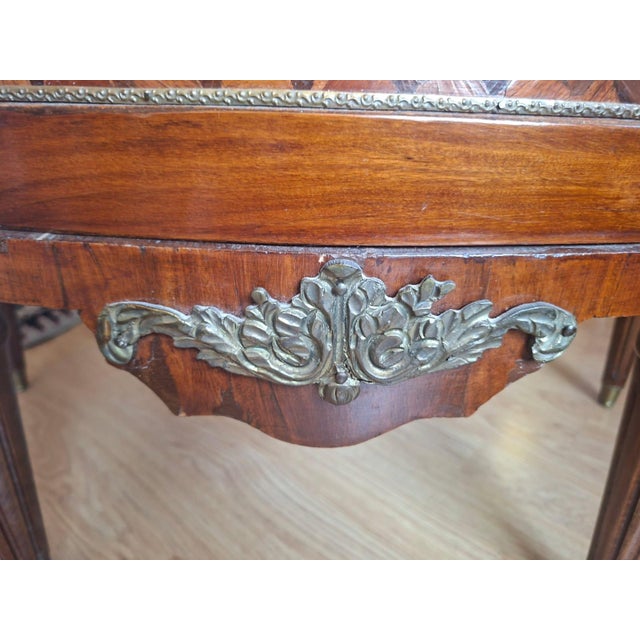 Italian Half-Moon Inlaid Cabinet with Bronze Friezes, 1960s For Sale - Image 10 of 18