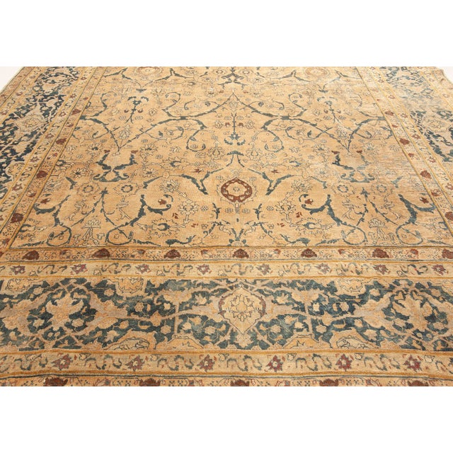 Authentic Persian Tabriz Handmade Wool Rug For Sale - Image 4 of 9