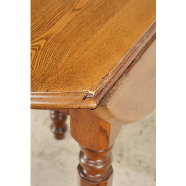 Wood Vintage Traditional Style Expanding Oak Dining Table For Sale - Image 7 of 12