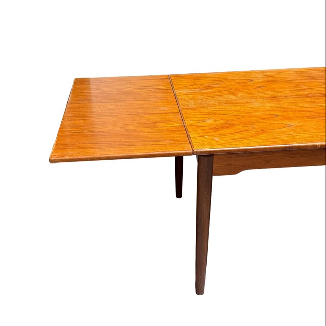 Mid-Century Modern Vintage Danish Teak Draw Leaf Mid Century Modern Dining Table For Sale - Image 3 of 13