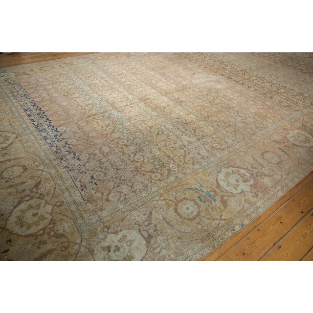 Sand Vintage Distressed Tabriz Carpet - 10'9" X 17'10" For Sale - Image 8 of 12