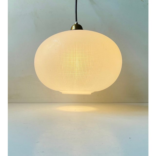 Pendant Lamp in Etched Satin Glass from Stilnovo, 1960s For Sale - Image 10 of 10