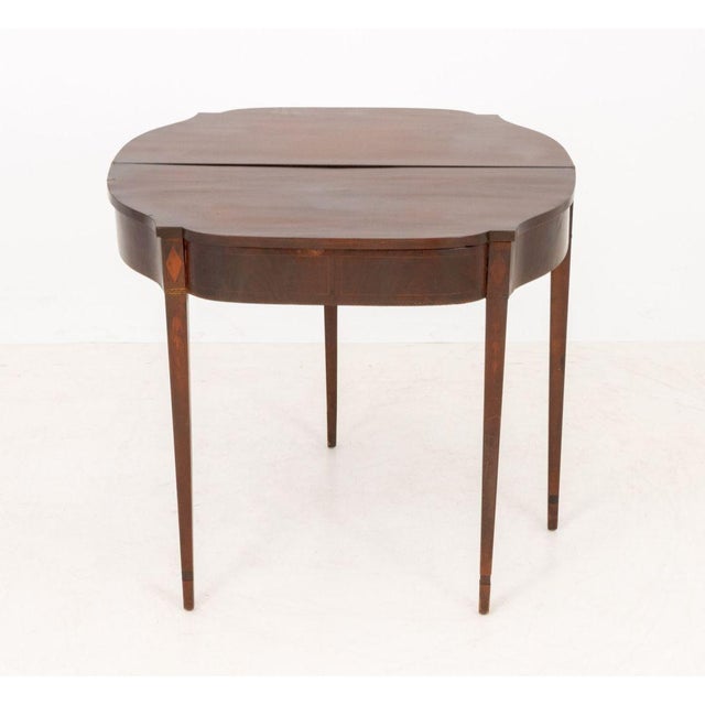Brown American Federal Inlaid Mahogany Card Table For Sale - Image 8 of 11