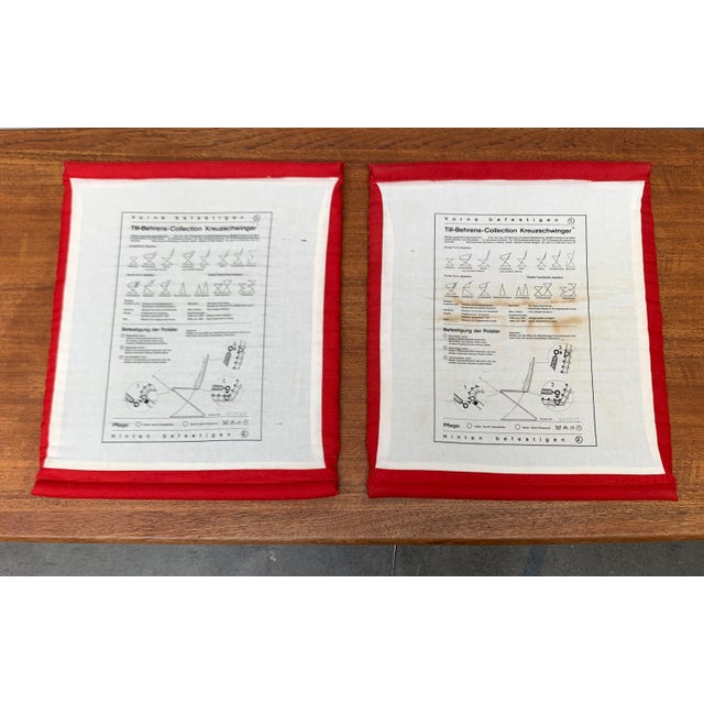 Postmodern Kreuzschwinger Red Chair Pad by Till Behrens, 1980s, Set of 4 For Sale - Image 17 of 18
