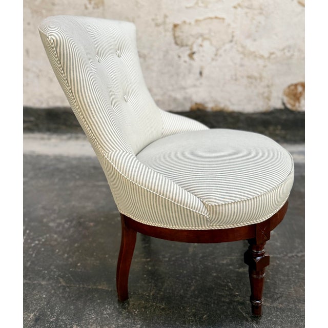 Fully restored antique Swedish Rococo “Emmastol” (Emma Chair), a classic piece of 19th-century Swedish furniture design in...