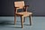 Jens Risom Oak Webbed Chairs in Leather Webbing attributed to Jens Risom, France, 1950s, Set of 10 For Sale - Image 4 of 18