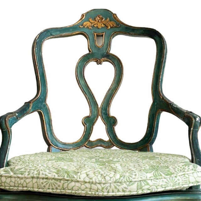 Regency Style Vintage Fauteuil Chair With Cushion For Sale - Image 4 of 4