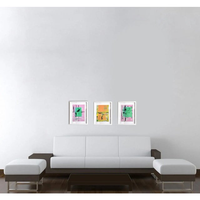 2020s Popcorn. VII Framed Abstract Modern Green/Purple Painting For Sale - Image 5 of 5