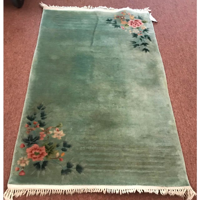 Vintage Art Deco Chinese Rug - 3′ × 4′9″ For Sale - Image 11 of 11