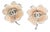 Chanel Silver CC Crystal Pink Enamel Clover Clip on Earrings, Pair For Sale
