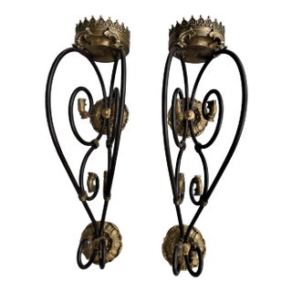 1970s John Richard Candle Wall Sconces- a Pair For Sale