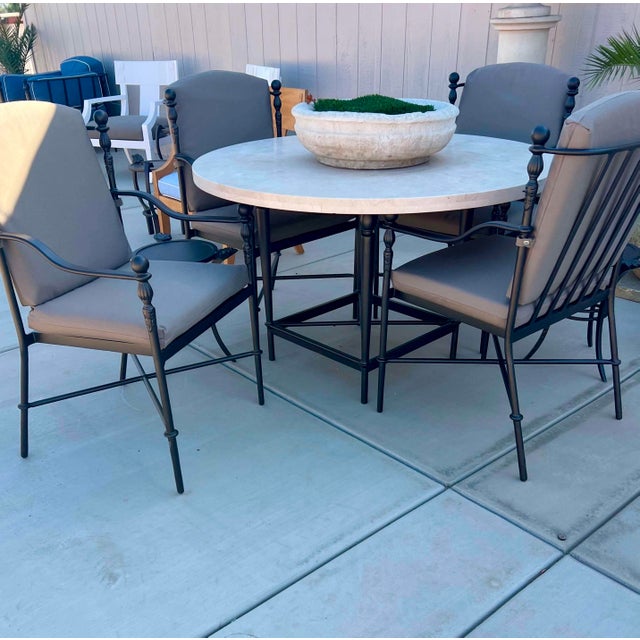 Set of Four Michael Taylor “Montecito” Outdoor Dining Chairs W/ New Raincovers For Sale In Palm Springs - Image 6 of 9