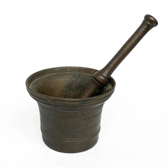 Antique Italian Bronze Mortar and Pestle, Set of 2 For Sale - Image 6 of 6