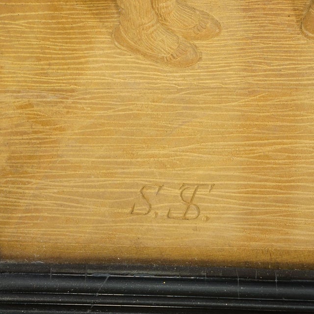 Brown Antique Carved Wood Relief by Sebastian Steiner, Ca. 1900 For Sale - Image 8 of 8