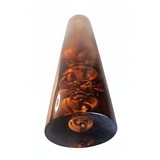 Mid-Century Modern Mid-Century Modern Hand-Blown Smoked Amber Glass Vase by Czech Glassmaker Beránek For Sale - Image 3 of 5