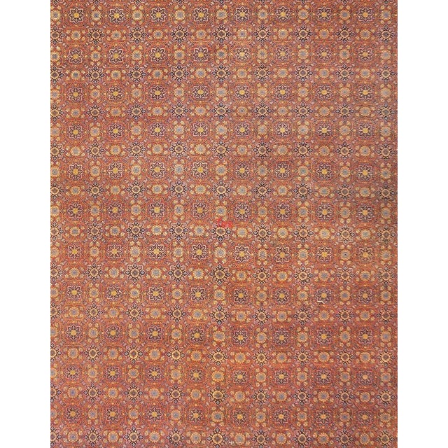Persian Antique Persian Kashan Rug 7'10" X 10’8” For Sale - Image 3 of 10