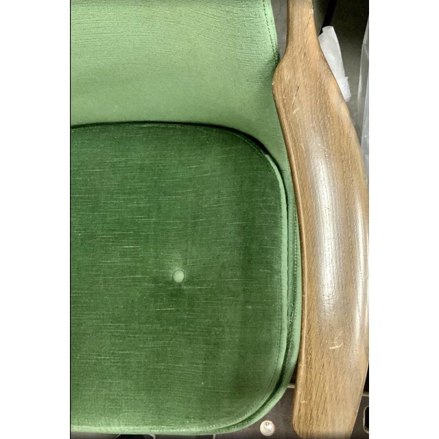 1960s Mid-Century Danish Armchair in Deep Green Velvet Velour attributed to Ib Kofod-Larsen for Fröscher KG, Germany, 1960s For Sale - Image 5 of 14